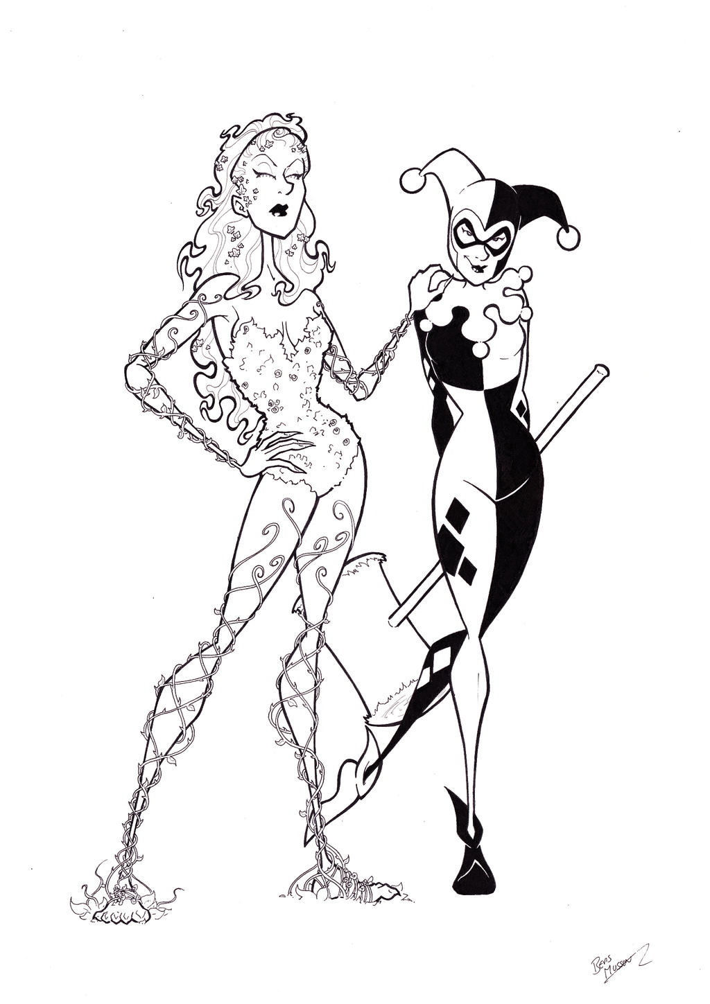 Poison ivy and harley quinn by bevismusson on
