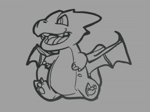 Charizard wall silhouette d print model in other