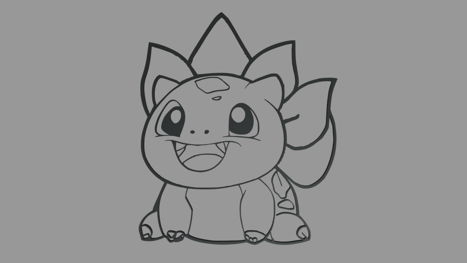 Bulbasaur wall silhouette d print model in other