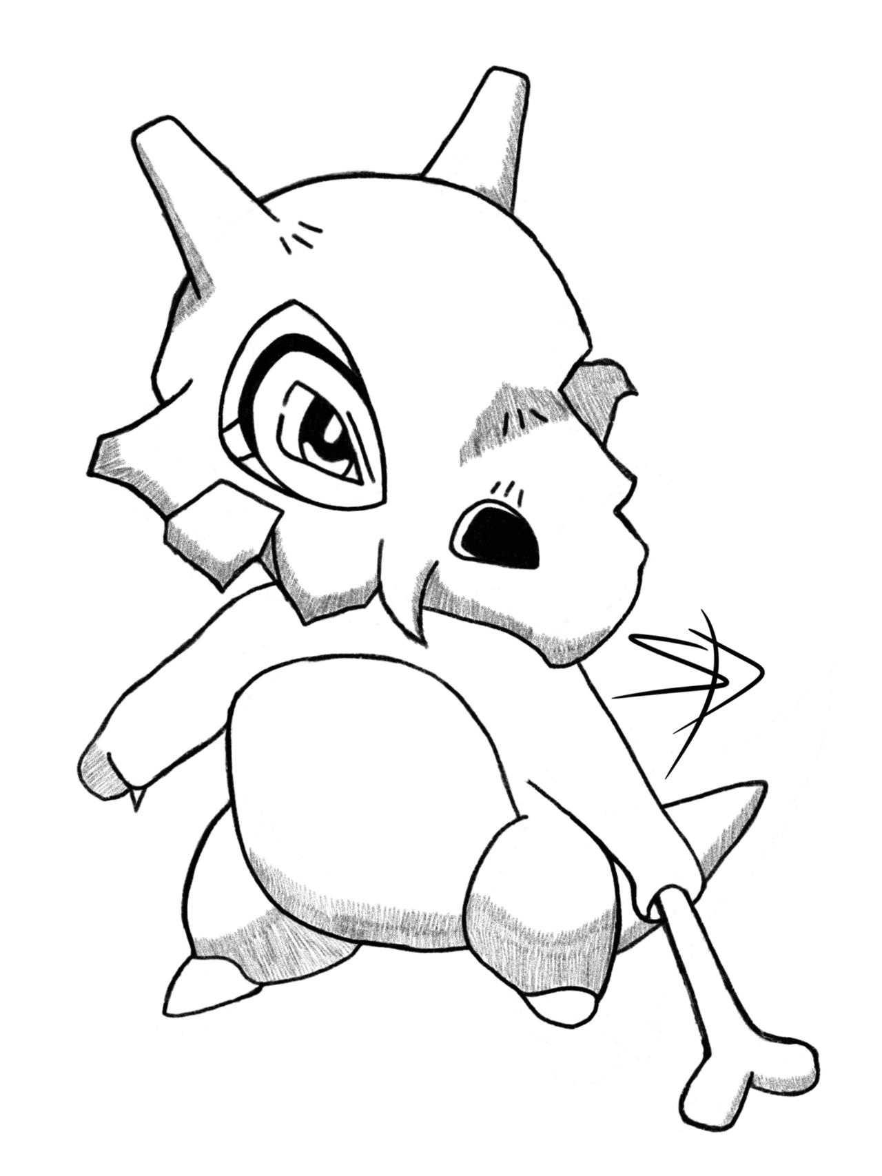 Inktober day c for cubone by supadasshu on
