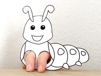 Caterpillar finger puppet printable coloring