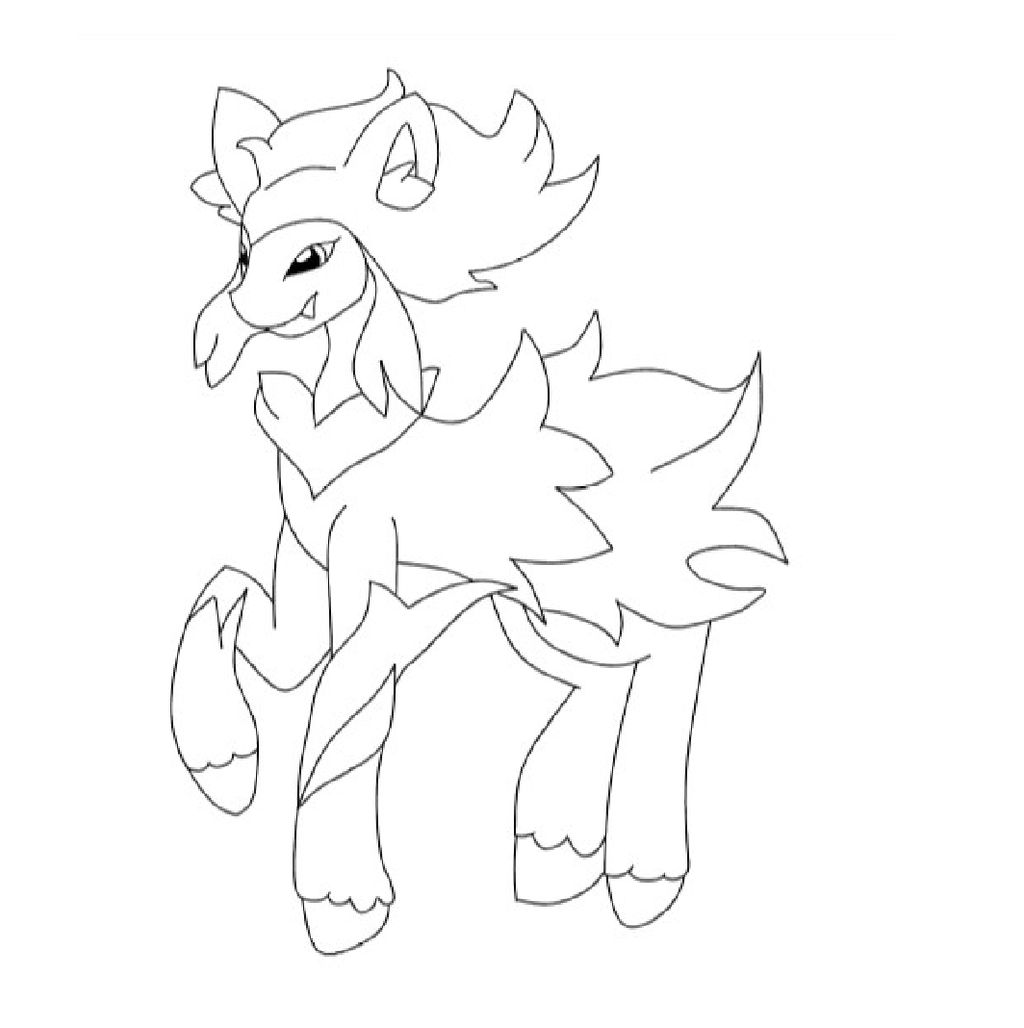 Braixen ponyta pokemon fusion line art by selenathegamer on