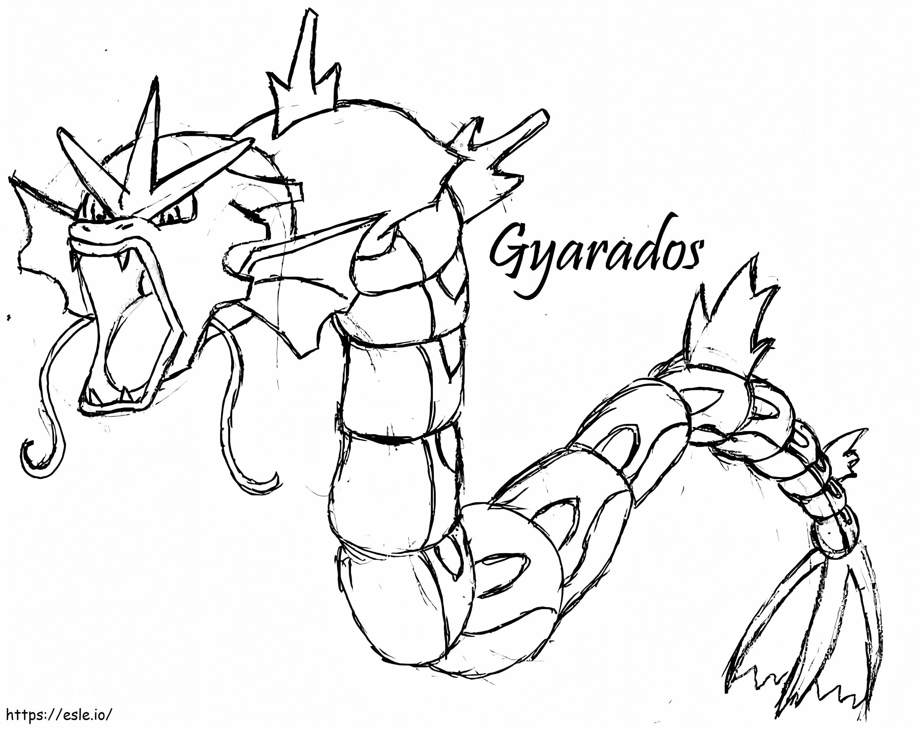 Gyarados sketch coloring page