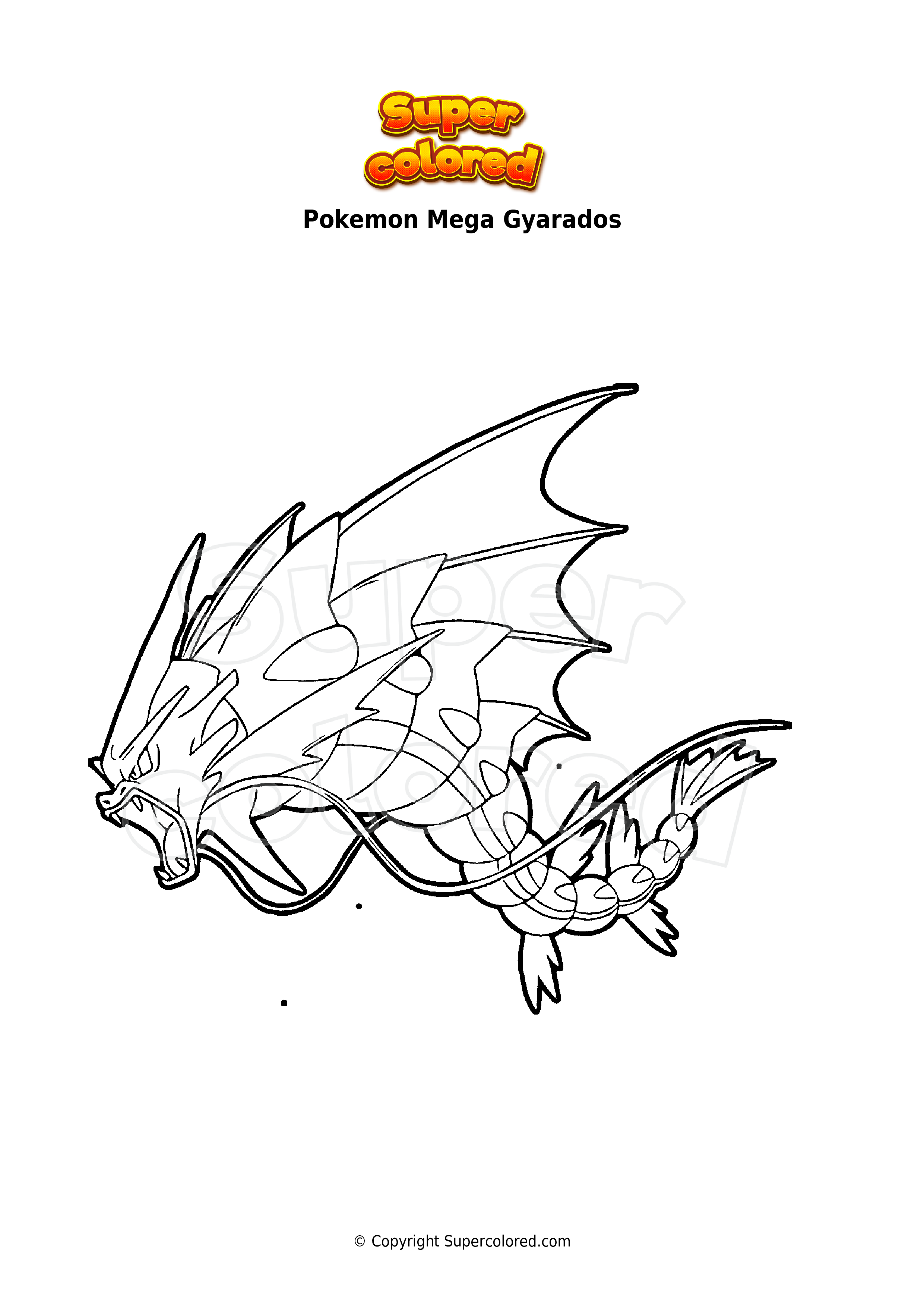 Coloring page pokemon mega gyarados