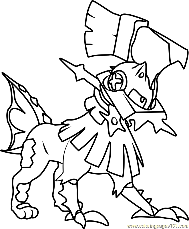 Type null pokemon sun and moon coloring page for kids