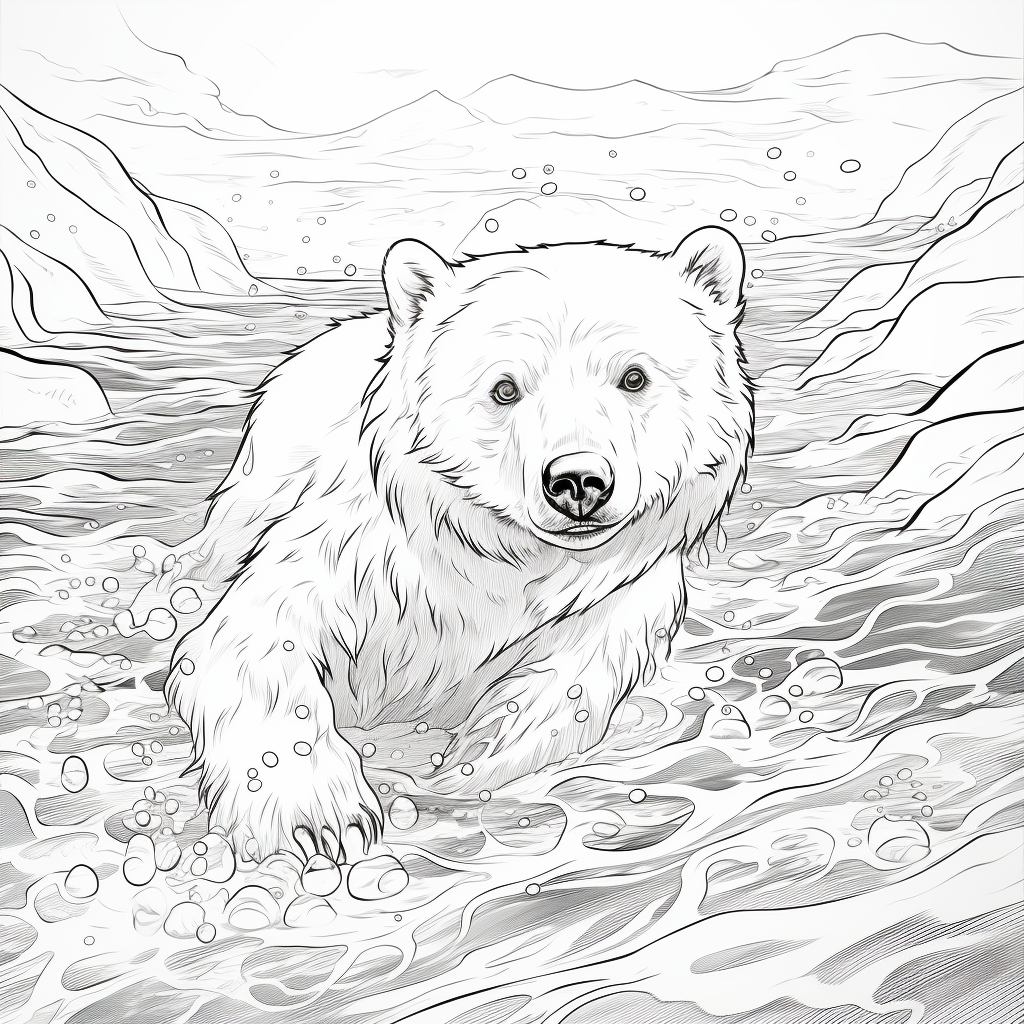 Polar bear coloring books for children coloring pages