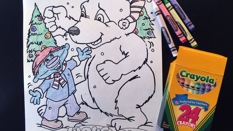 Elmer and the polar bear christmas coloring page