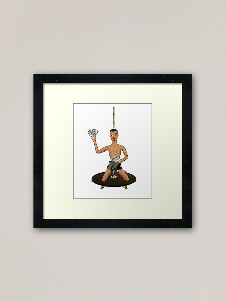 Pole dancing chippendale funny ken doll pop art framed art print for sale by loveplasticpam