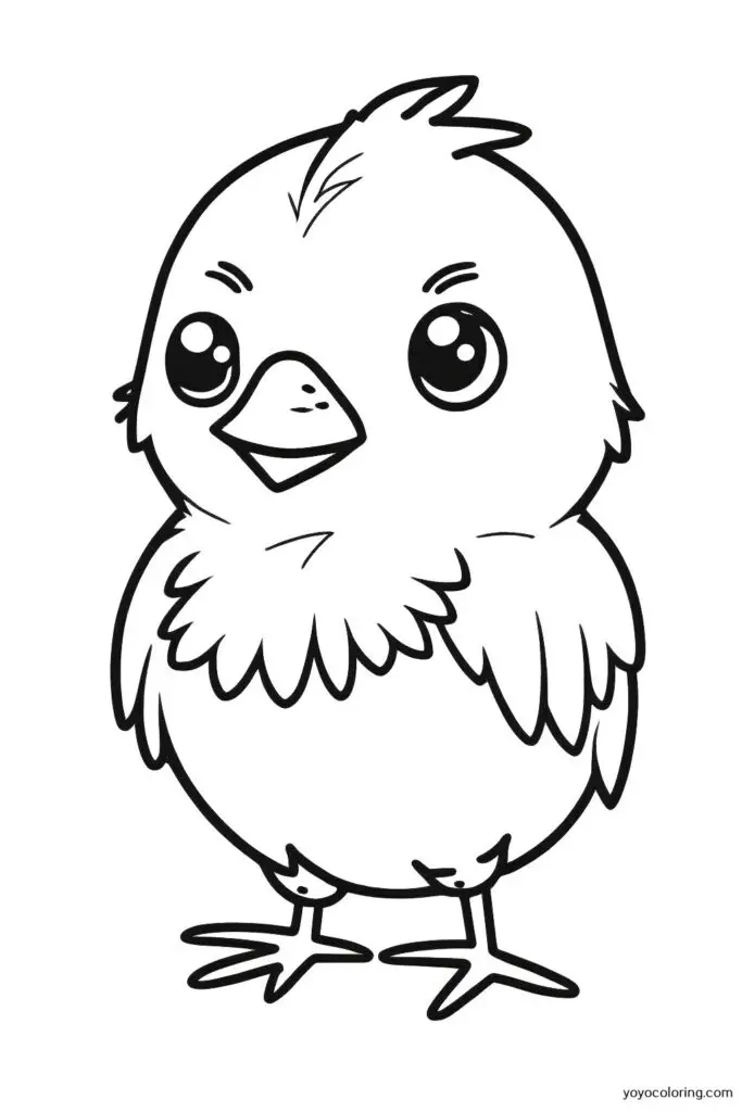 Dibujos para colorear de pollitos á plantilla de pintura imprimible