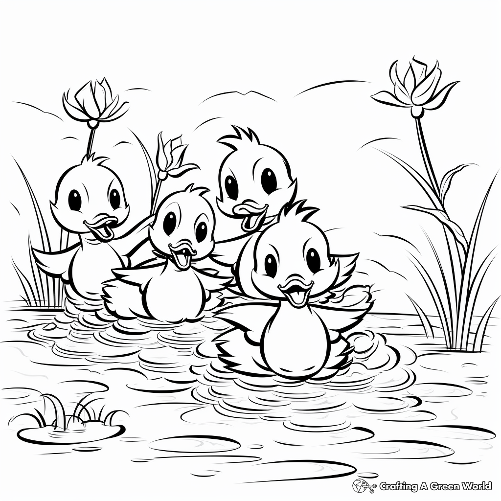 Little ducks coloring pages