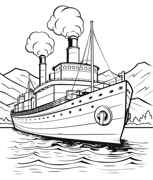 Free printable watercraft boats coloring pages list