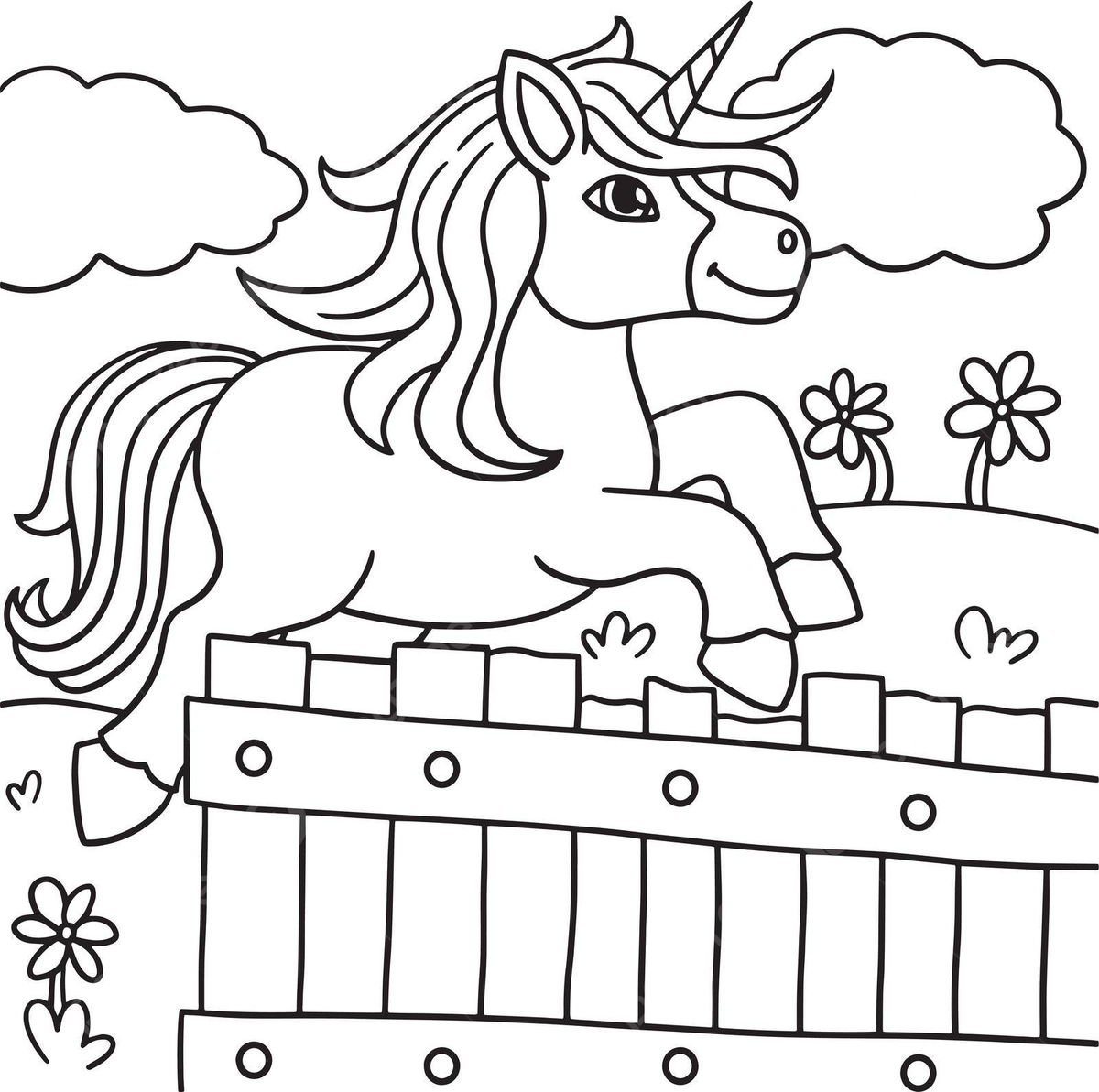 Jumping unicorn coloring page for kids horse vector child vector horse drawing unicorn drawing ring drawing png and vector with transparent background for free download