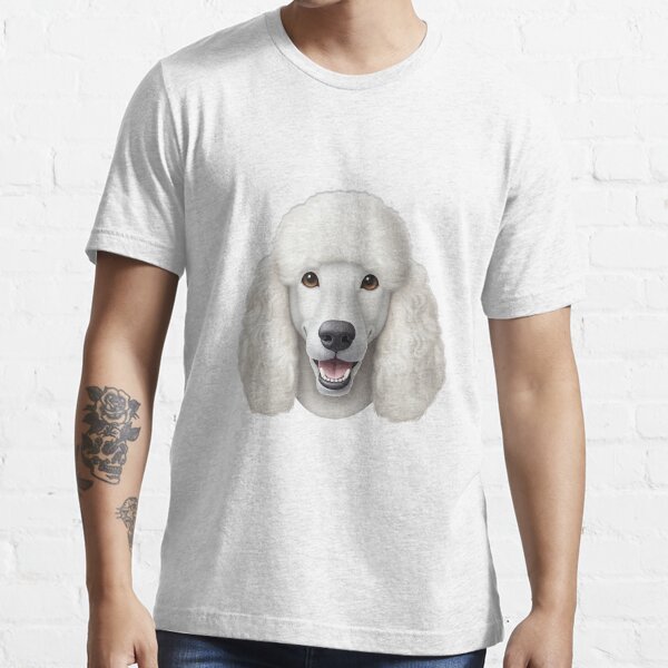 Black standard poodle dog emoji cute cartoon essential t