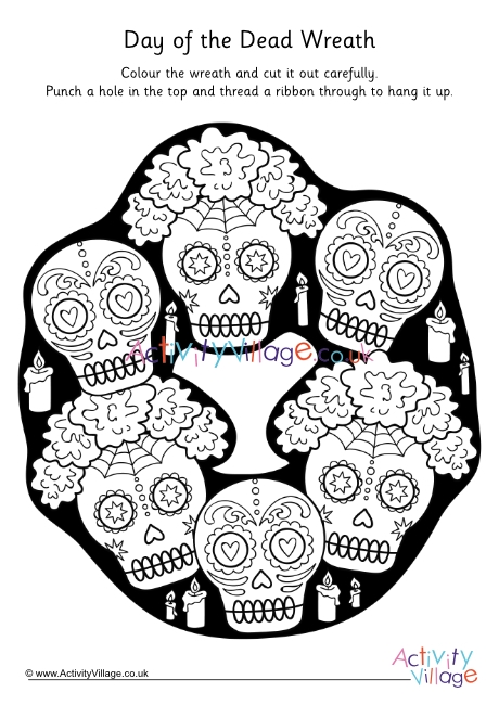 Day of the dead wreath lour pop louring page