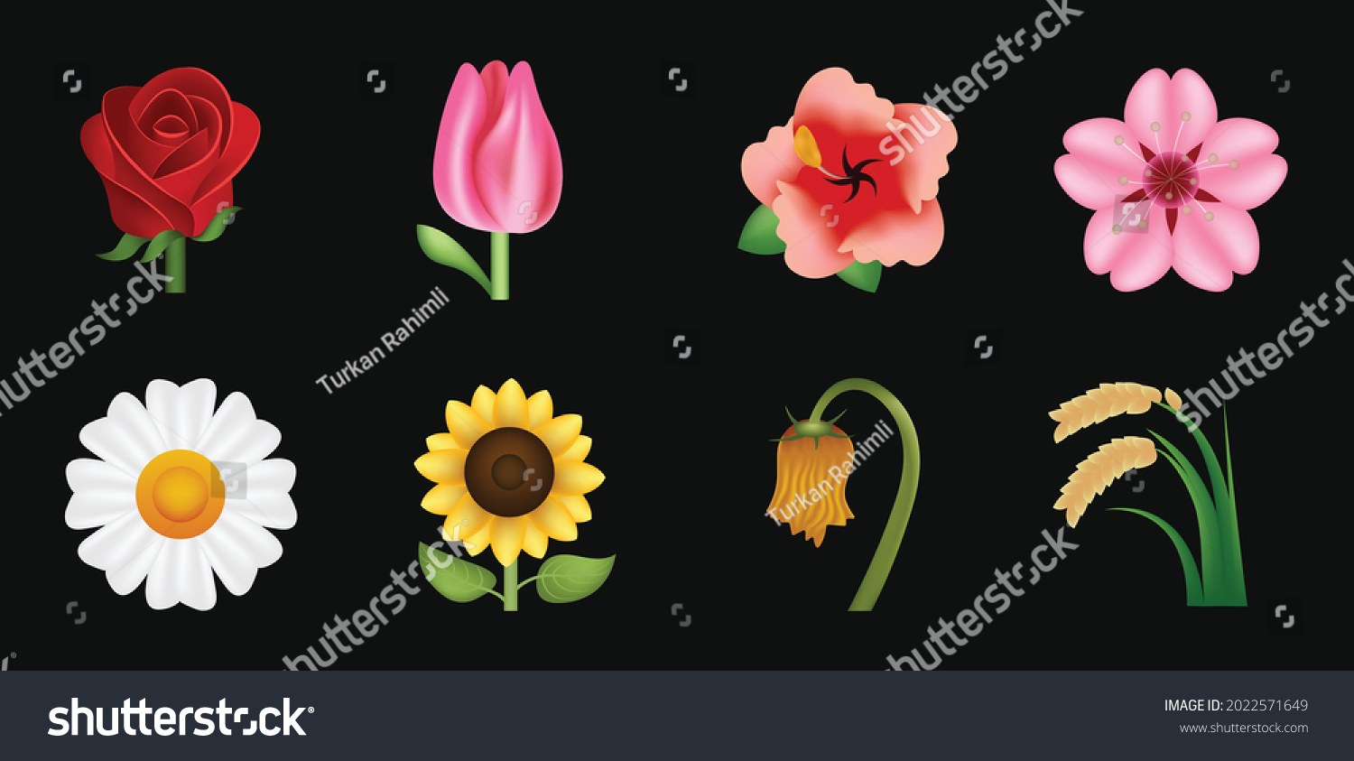 Flower emoji stock photos