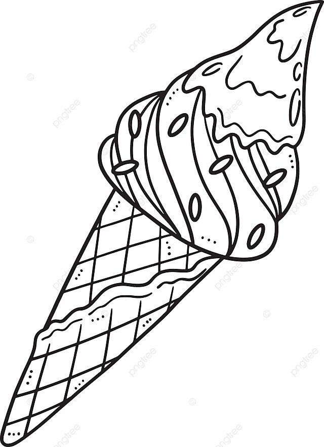 Ice cream isolated coloring page for kids kids food coloring book vector kids food coloring book png and vector with transparent background for free download