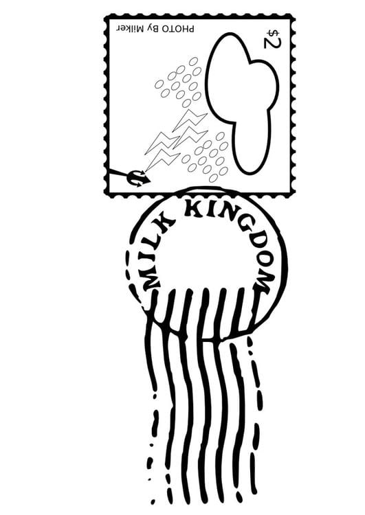 Coloring page stamped postage stamp