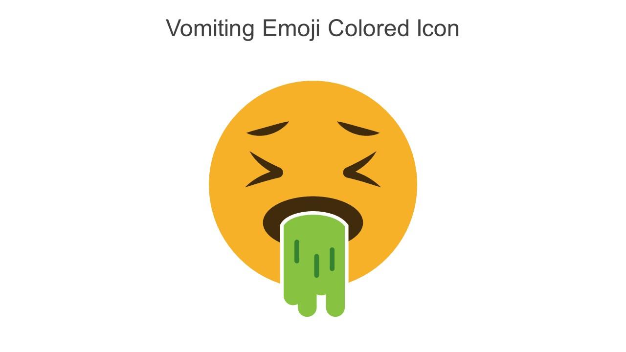 Vomiting emoji colored icon in powerpoint pptx png and editable eps format