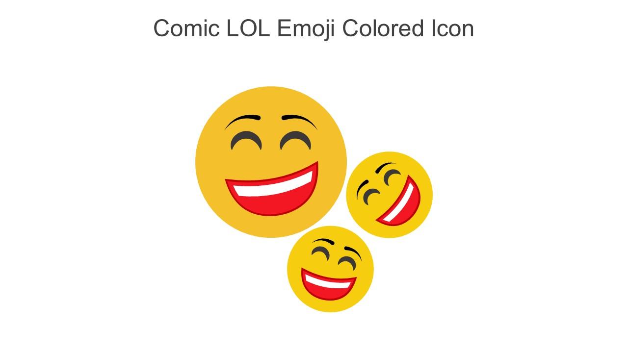 Comic lol emoji colored icon in powerpoint pptx png and editable eps format