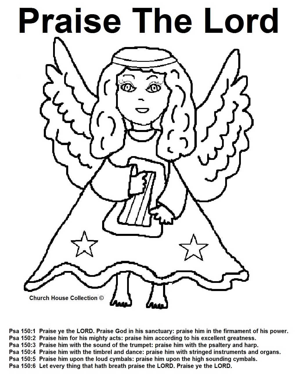 Church house collection blog angel praise the lord coloring page
