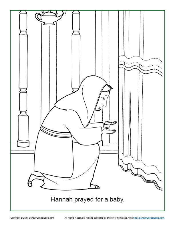 Hannah prayed for a baby coloring page