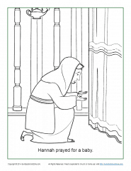 Hannah prayed for a baby coloring page