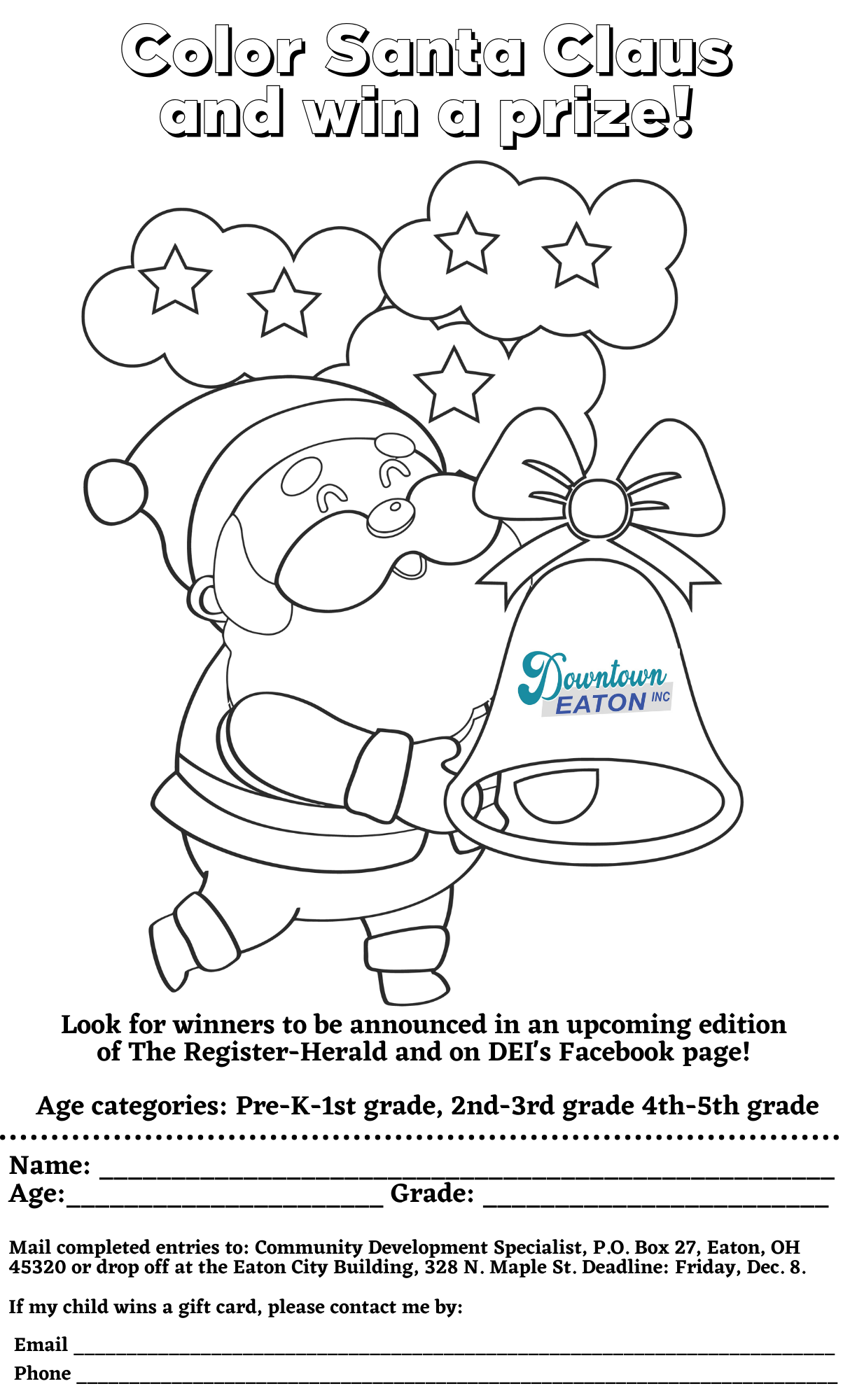 Dei christmas coloring contest eaton ohio