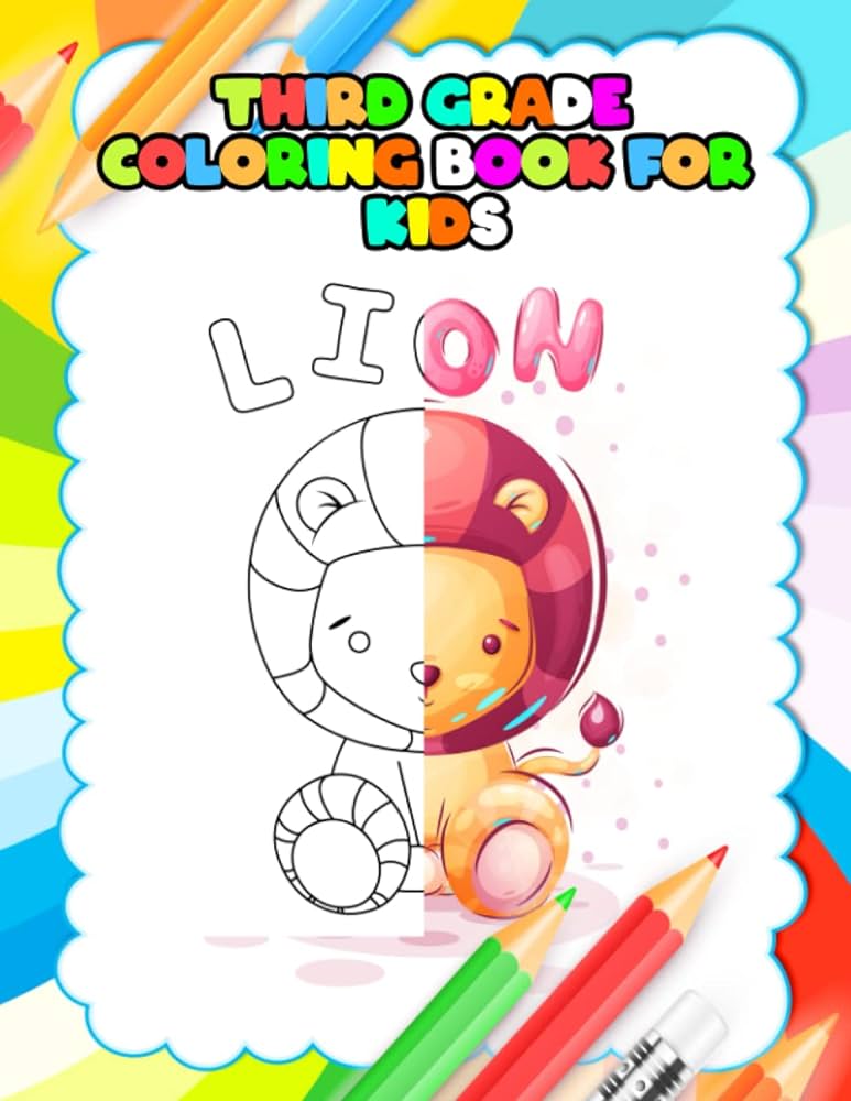 Third grade coloring book for kids early childhood age