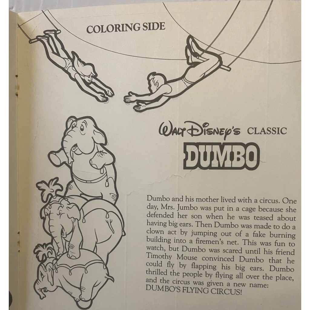 Vintage dumbo press out adorable disney mcdonalds memorabilia â vintage and antique gifts