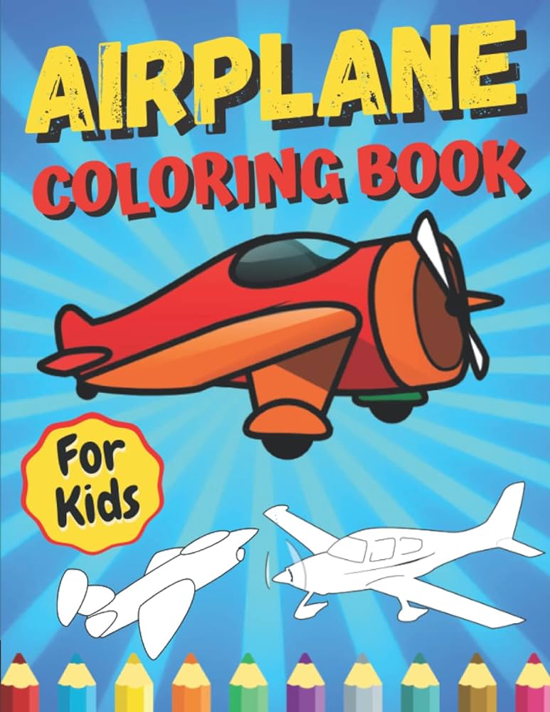 Airplane coloring book for kids beautiful designs to color for toddlers preschool children planes coloring pages for boys and girls cute and easy drawings for who love airplanes editions