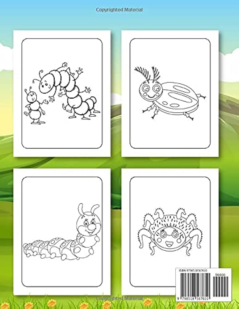 Bugs and insects coloring book for kids ages