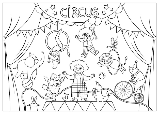 Circus coloring page printable images