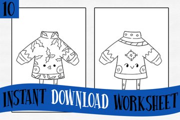 Cute ugly sweater coloring pages for kid