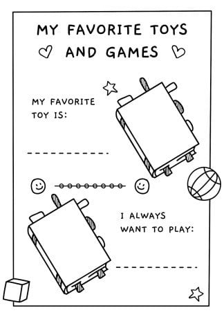 Printable memory book worksheets for pre