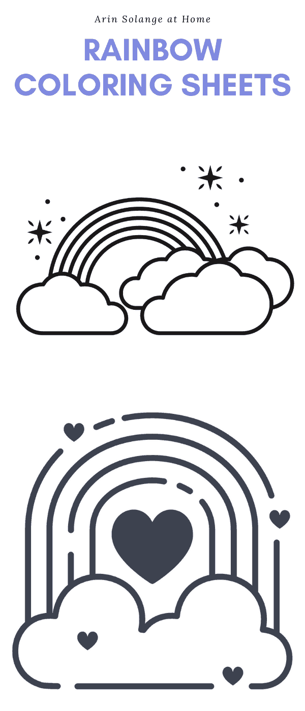 Free rainbow coloring page and activities for kids