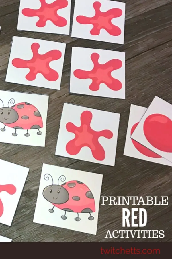 Color red worksheets for preschool