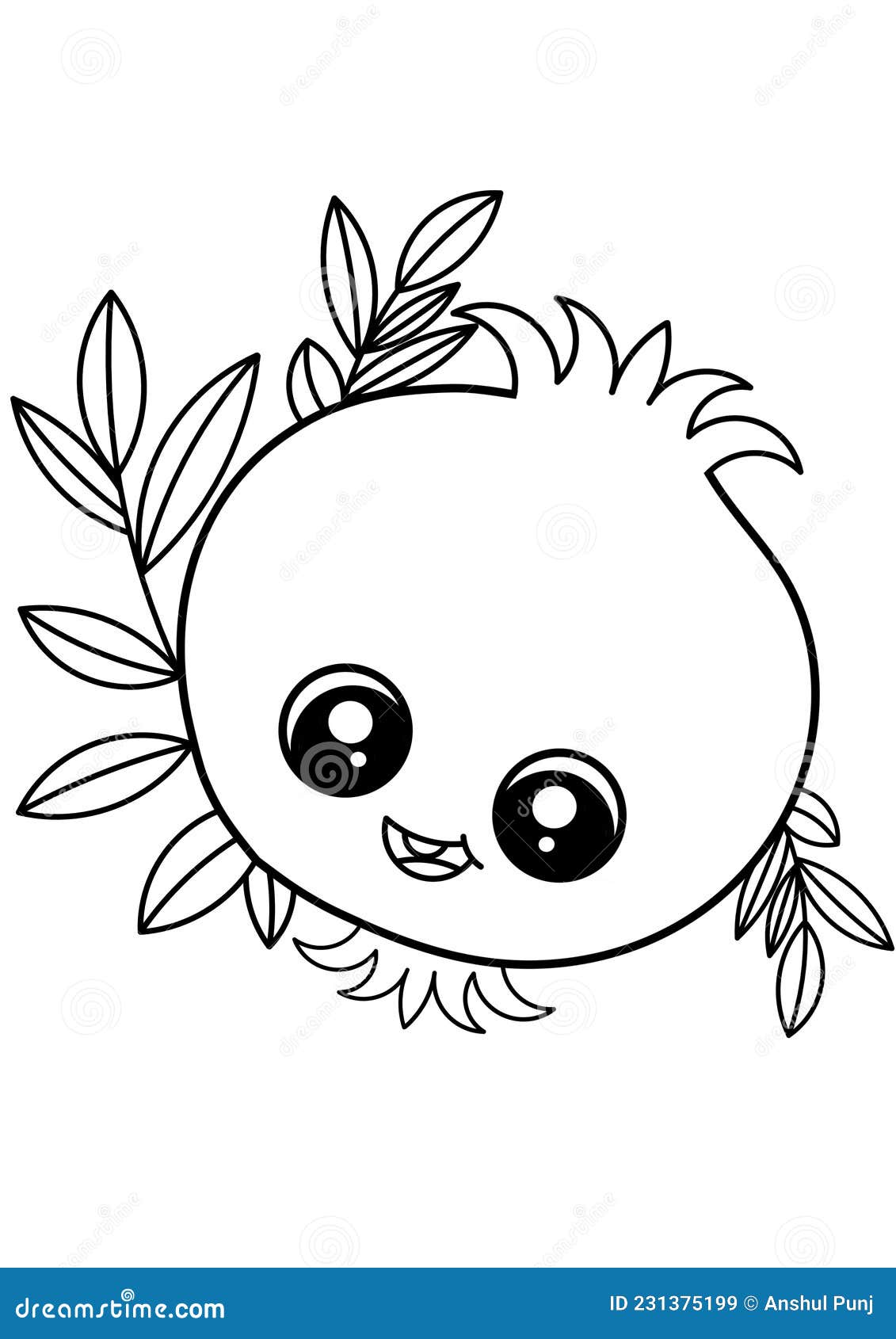 Red cute pomegranate cartoon image for coloring book publishing and colouring pages for kids kindergarten preschool worksheet stock illustration