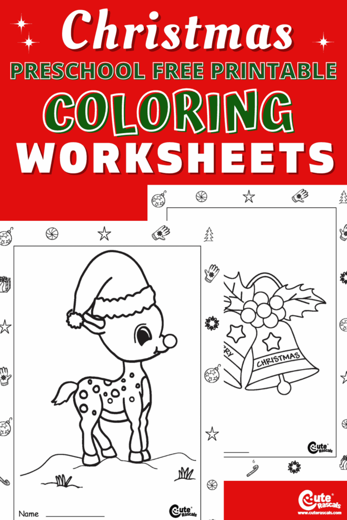 Printable christmas coloring pages preschool worksheets
