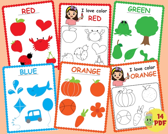 Color activity worksheets printable coloring pages busy book for toddlers learning colors workbook preschooler and kindergarten pdf