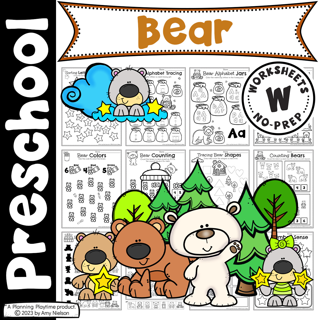 Bear worksheets for preschool