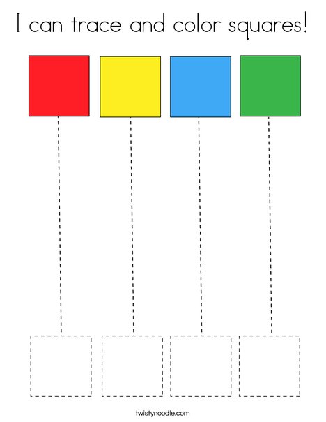 I can trace and color squares coloring page