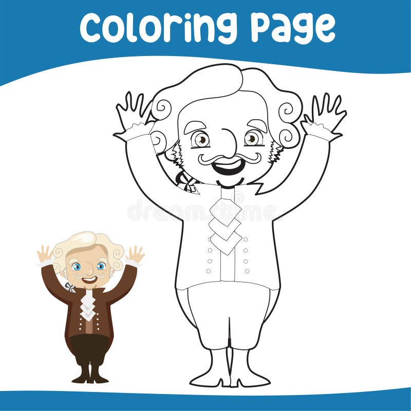 Th of july coloring page for kindergarten and preschool children stock vector