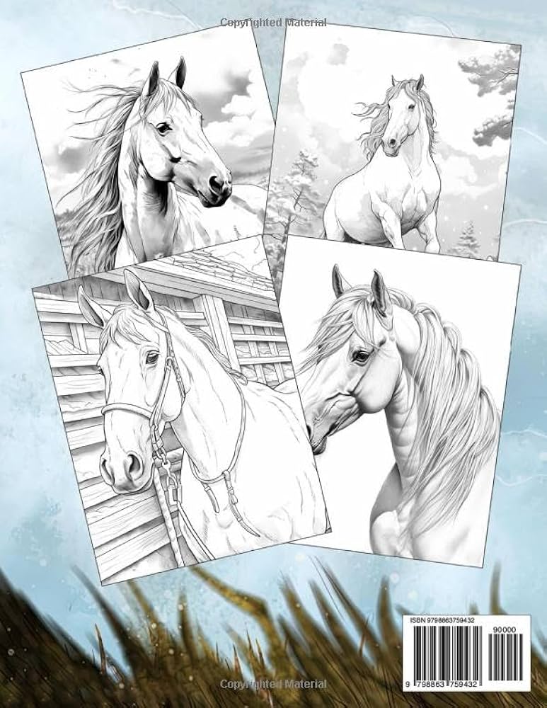 Realistic horse coloring book exquisite equine art with detailed horse beauties coloring pages beautiful animals illustrations for stress relief and relaxation ismael steele books
