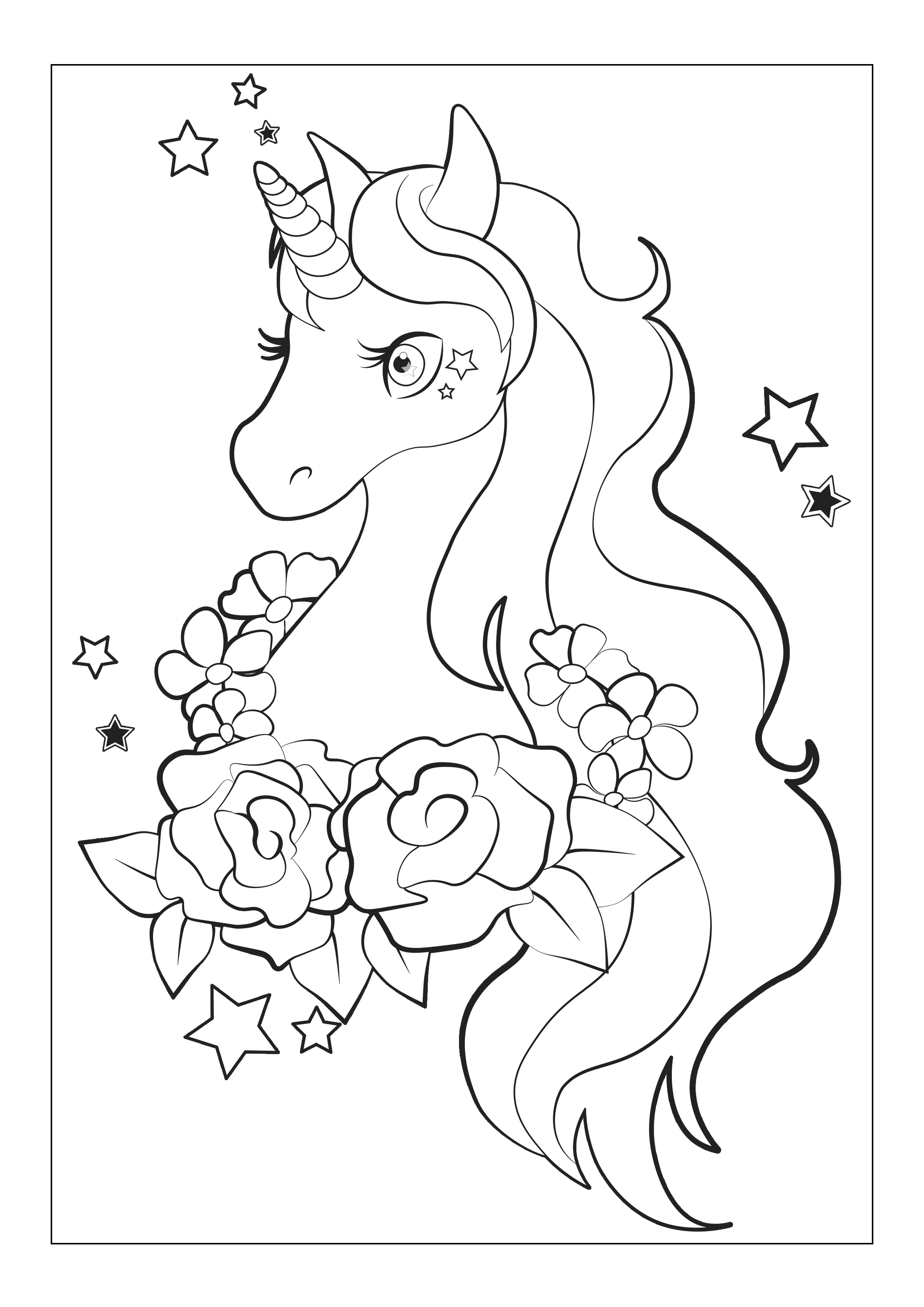 Cute unicorn coloring pages