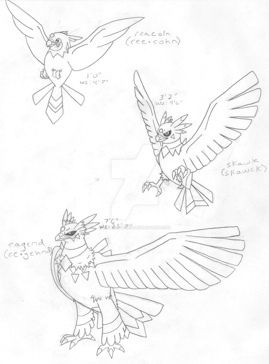 Birds of prey fakemon redo by legendguard on
