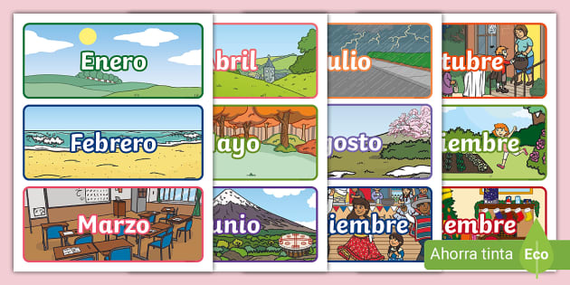 Etiquetas meses y estaciones del aão teacher