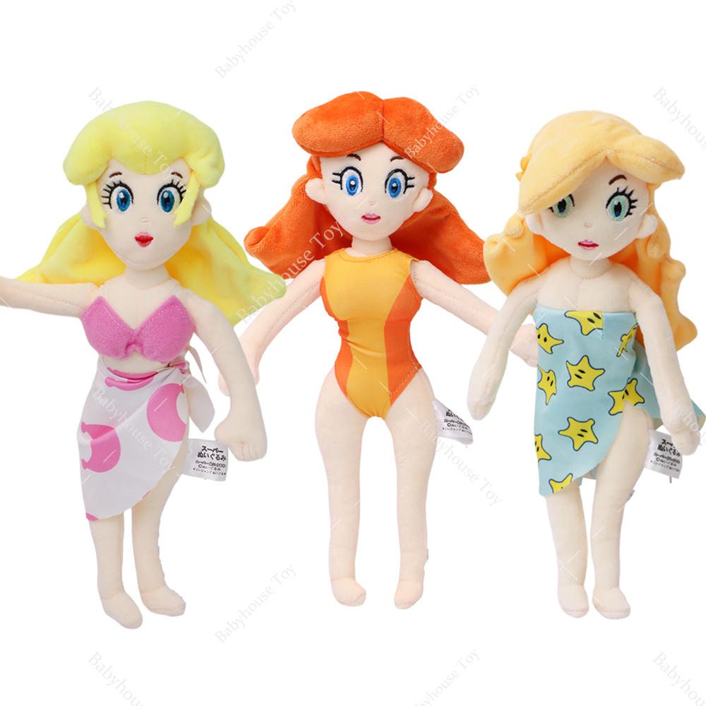 Styles super mario bros princess peach daisy rosalina plush toys stuffed animal doll for kids birthday christmas gifts