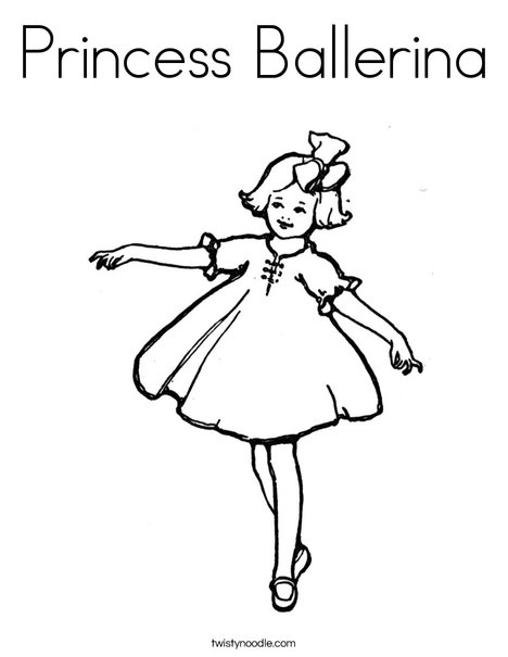 Princess ballerina coloring page