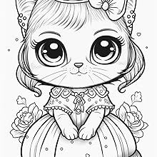 Princess cats for girls an adorable princess cat coloring book for girls ages