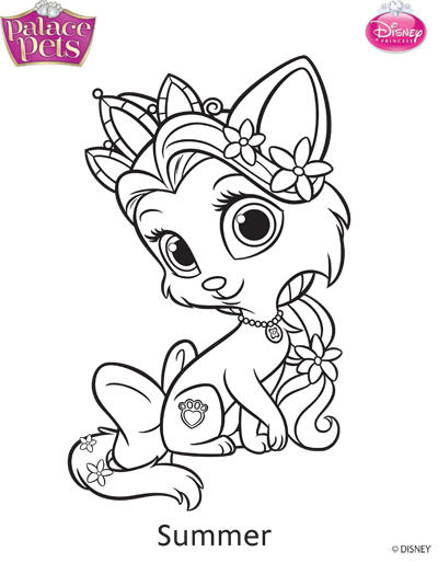 Princess palace pets summer coloring page by skgaleana on